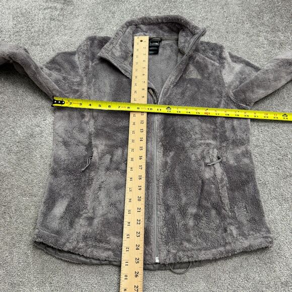 The North Face Osito 2 Fuzzy Sherpa Jacket Women Medium Gray Pocket Outdoor Hike - Picture 13 of 16